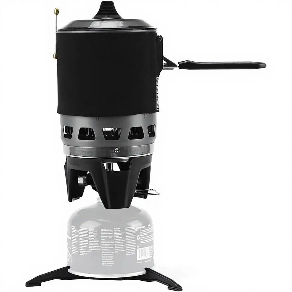 

Portable Cooking System | Pot & Jet Burner Stove with Electric Ignition | Perfect for Outdoor Adventures and Emergency Use, Blac