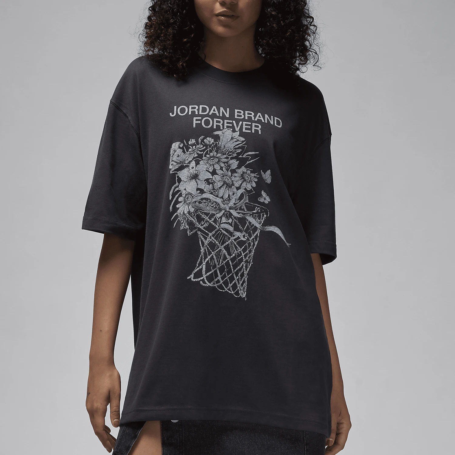 

Оригинальная женская дышащая футболка Nike JORDAN с модным принтом и спущенными плечами FV7119-045