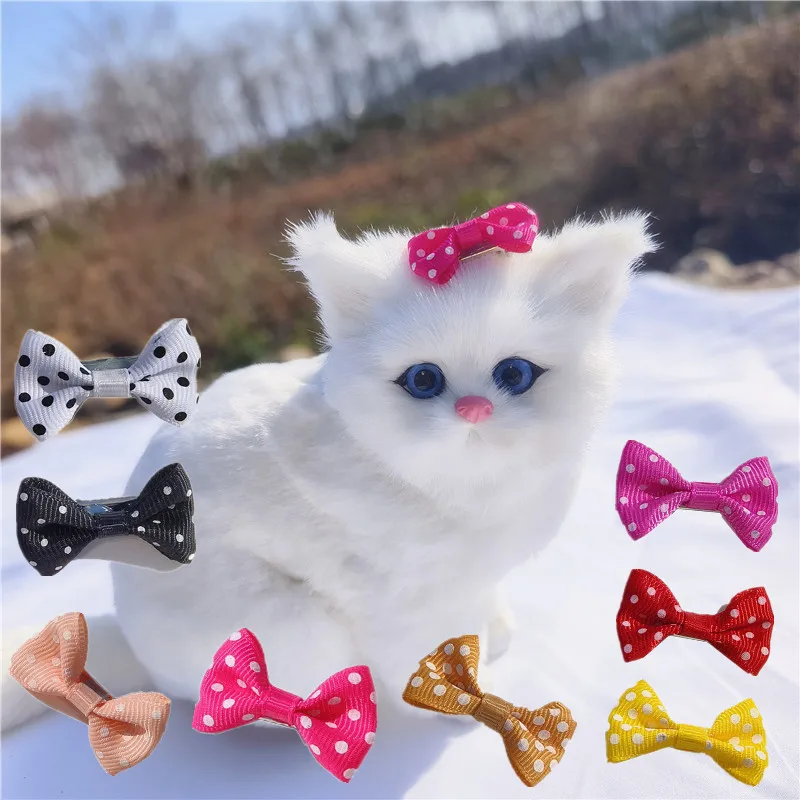 

3Pcs Dot Pet Grooming Hair Clips Dog Cat Bows Hairpin Pet Girls Barrette for Small Dogs Supplies Pet Hair Grooming Accessories