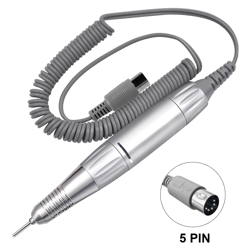 35000RPM DC 3ピン＆5ピン電動ネイル、低騒音プロ用ドリルペン、ジェルネイルハンドピース、マニキュアビューティーツールネイル