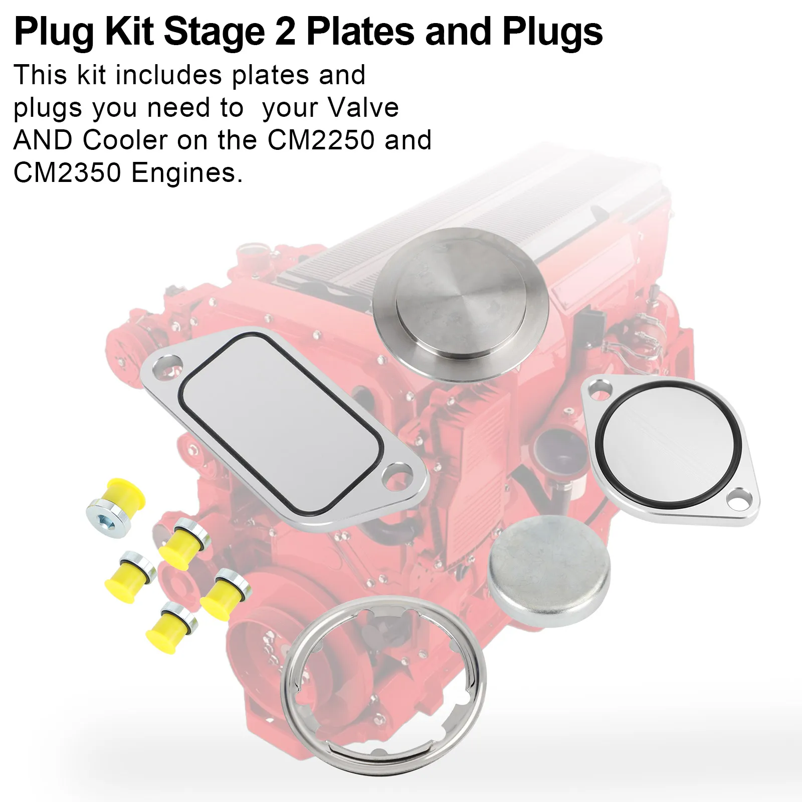 Areyourshop Plug Kit Stage 2 Plates and Plugs fit for ISX 15 CM2250 CM2350 2010+ Car Auto Parts