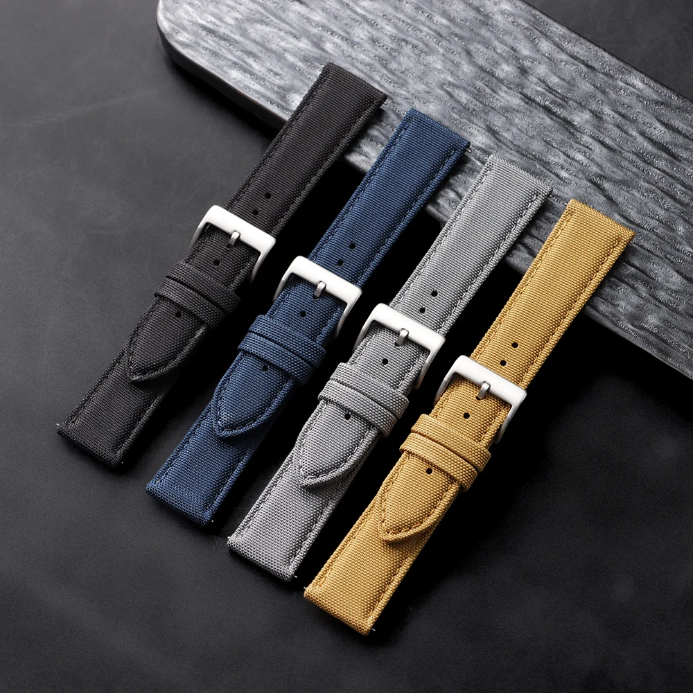 20mm 22mm Segeltuch-Nylon-Uhrenarmband für Omega, Seiko, Rolex Sportgürtel Schnellverschluss Universelles Zweiseitiges Nylon-Armband – Detail 9