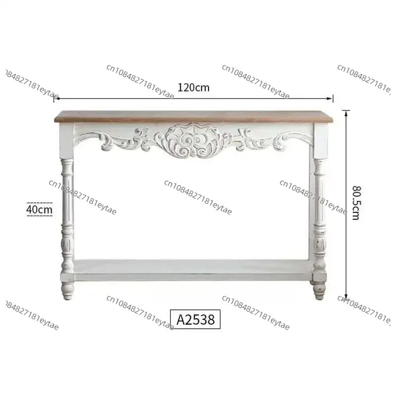 French Solid Wood Console Table Home Furniture Console Table Retro Old Corridor Art Decoration Facing The Entrance Hallway Table