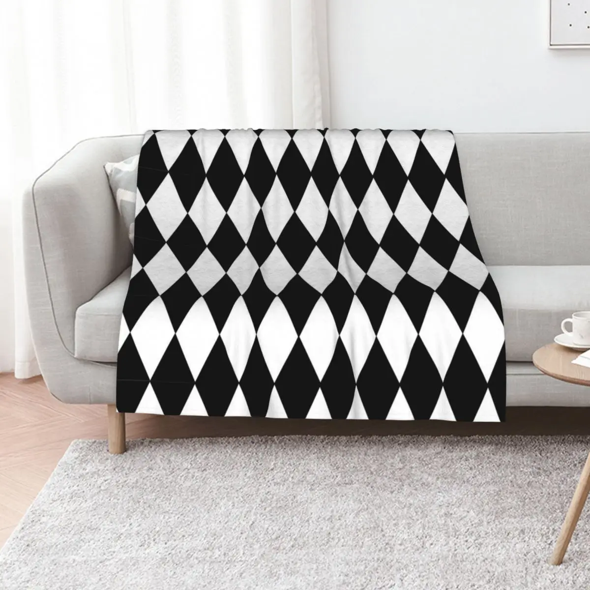 

Black and white diamond pattern Throw Blanket Warm Weighted Bed covers Thin Blankets