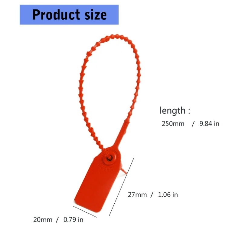 100 Pcs Plastic Tamper Seals Disposable Signage Numbered Security Tags for Fire Extinguishers Adjustable Length Dropship