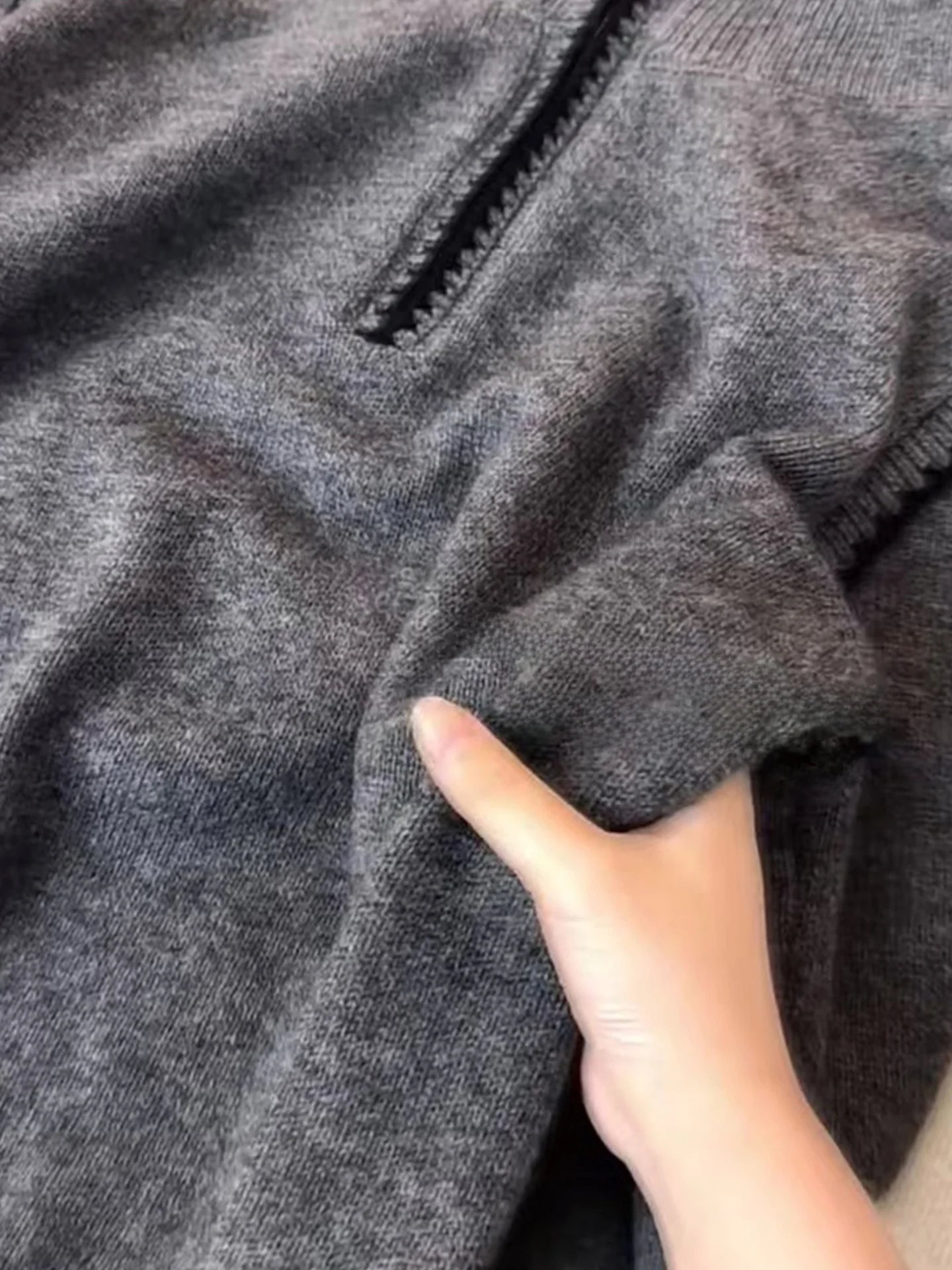 الكورية Sle كسول Thiened مقنعين سترة وهمية قطعتين عادية محبوك طويل Sve الدافئة الحرارية الترفيه Faion المرأة... #5