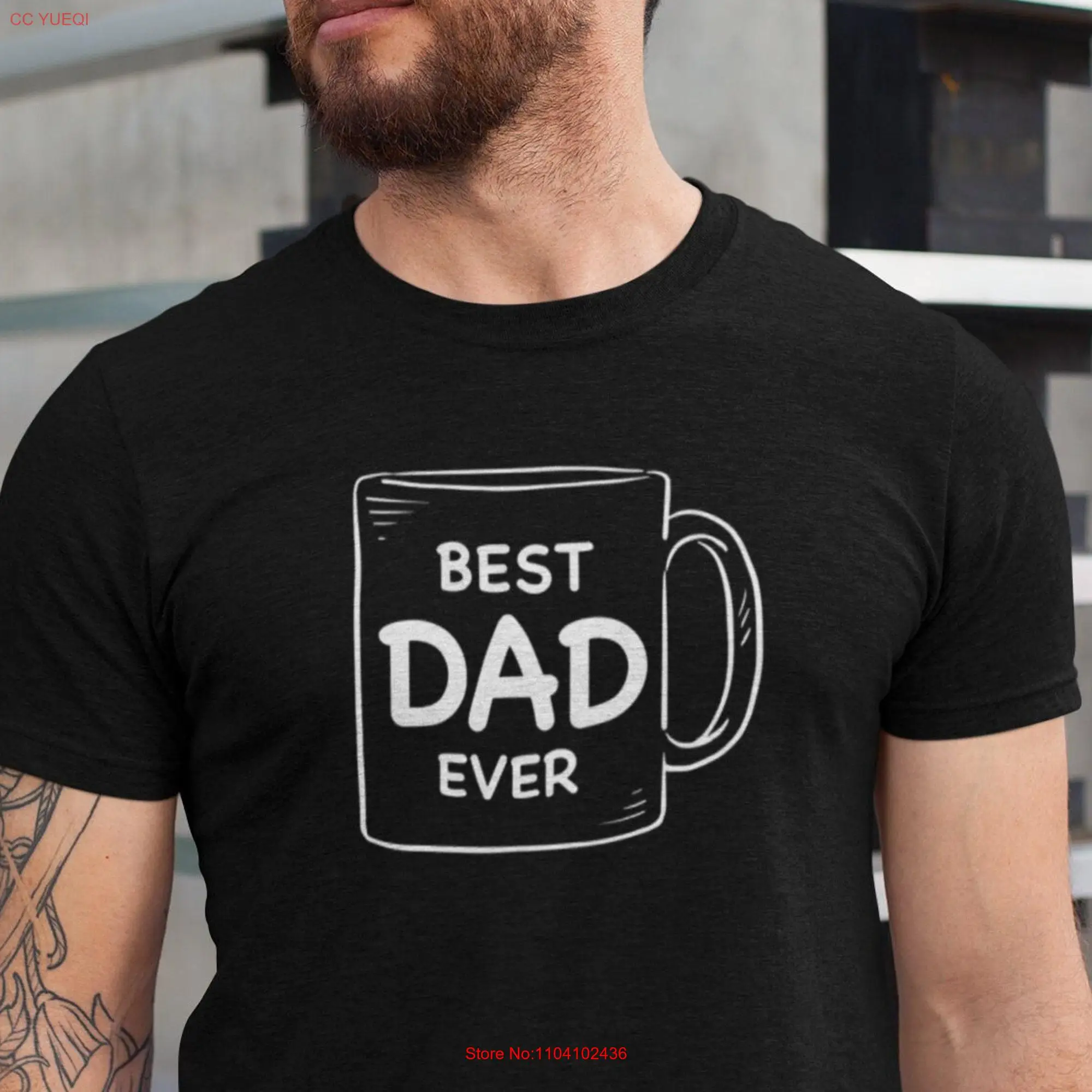 Best Dad Ever Cup Softstyle T Shirt Happy Father's Day Awesome Cool Dad's Club long or short sleeves