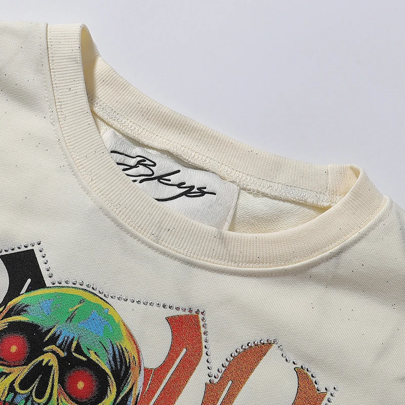 2026 New Style Street Fashion Hip-hop Retro Real Photo High-quality BKYS Short-sleeved T-shirt