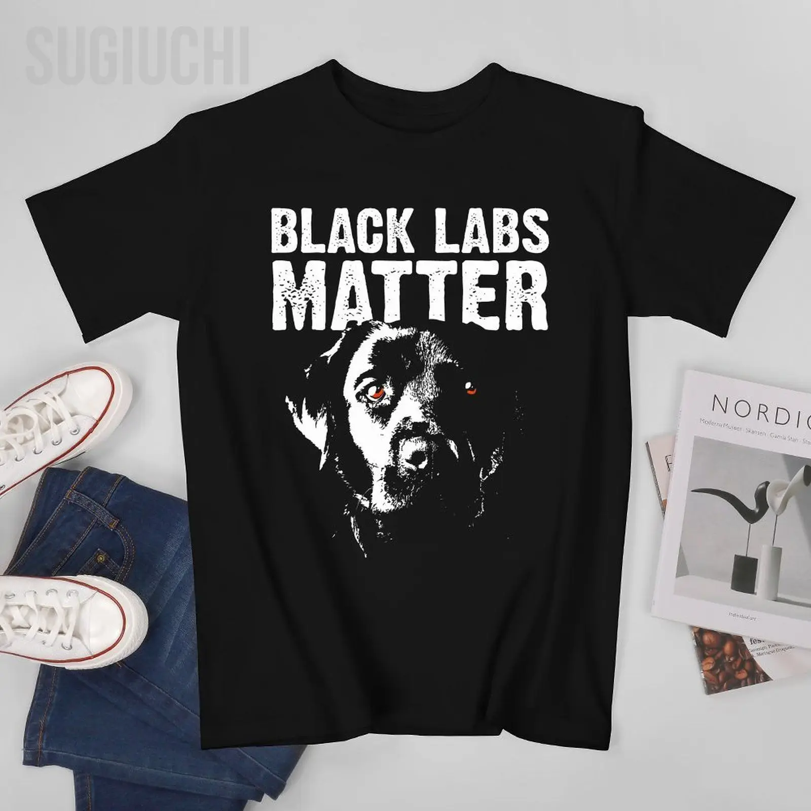 Men Labrador Retriever Black Labs Matter Service Animal Tshirt Tees O-neck T Shirts Women Boys 100% Cotton T-Shirt Unisex