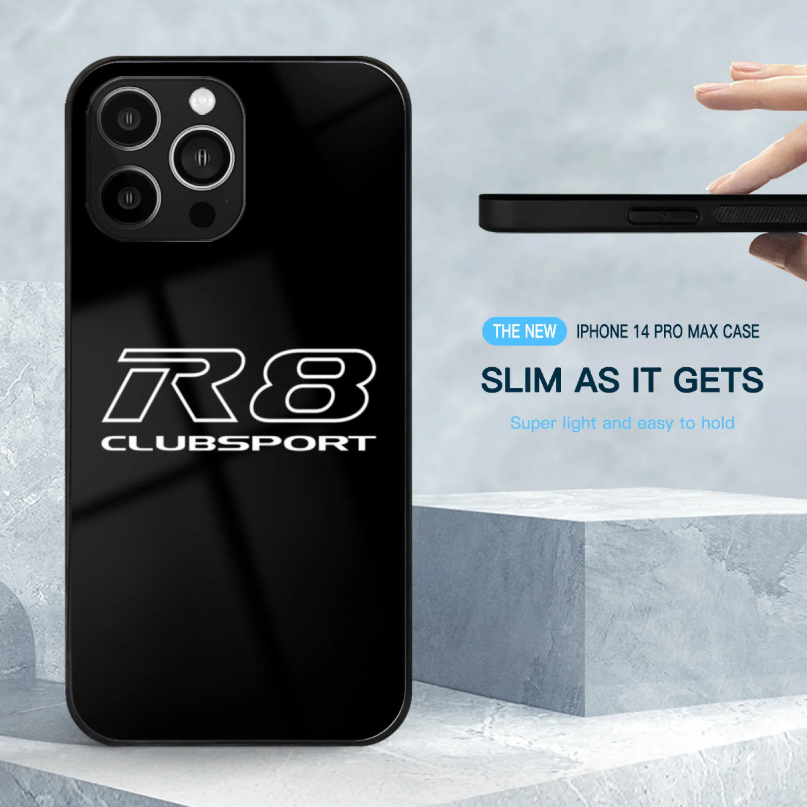 R8 Clubsport White Edition Tempered Glass Case For Iphone 11 12 13 14 15 Pro Max Mini 7 8 X Xr Xs Plus Phone Cover Hsv Holden