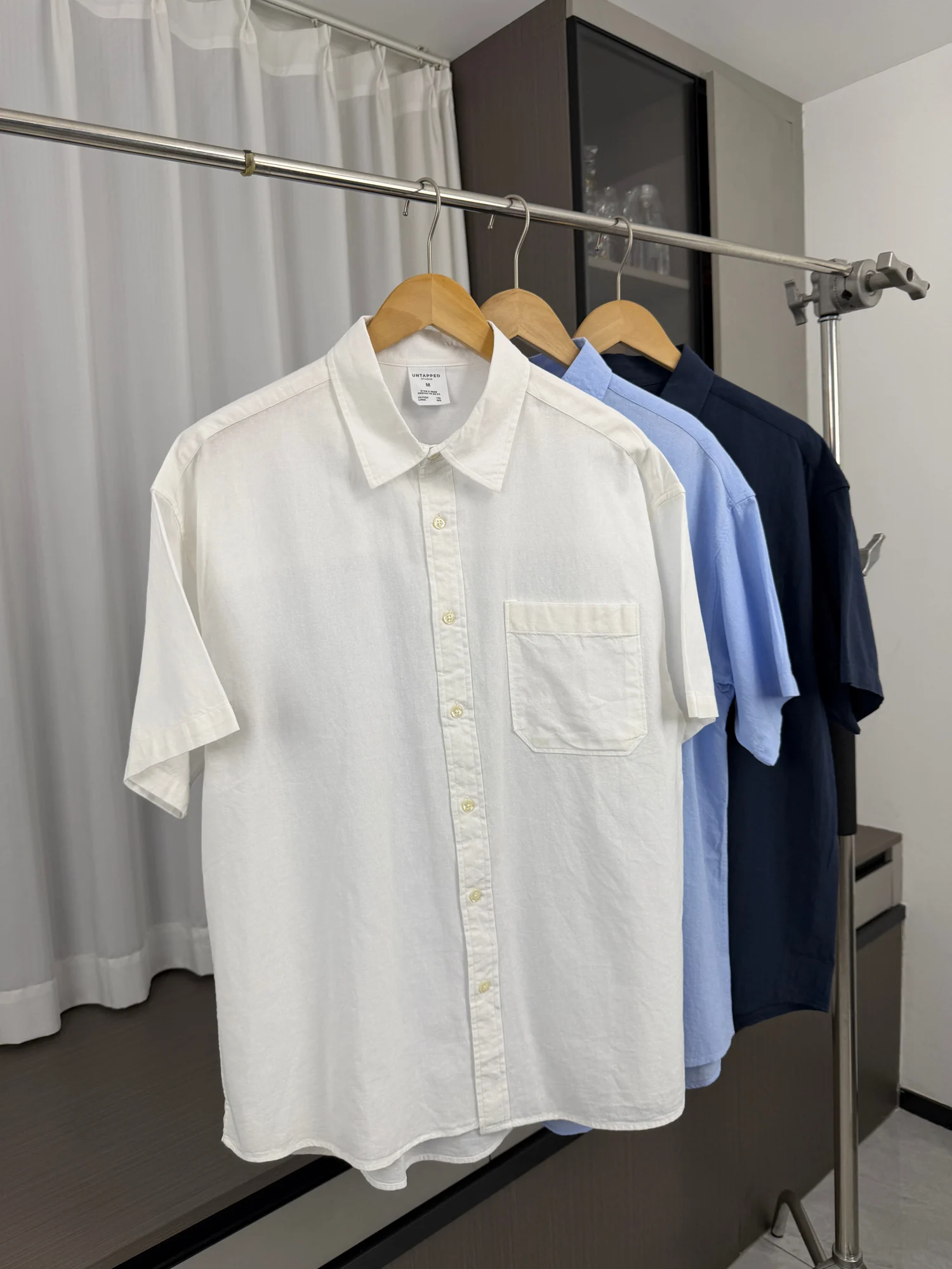 

Cotton Linen Blend Men's Summer Casual Breathable Comfortable Short Sleeve Color Shirt Fashionable Urban Style Short Sl...