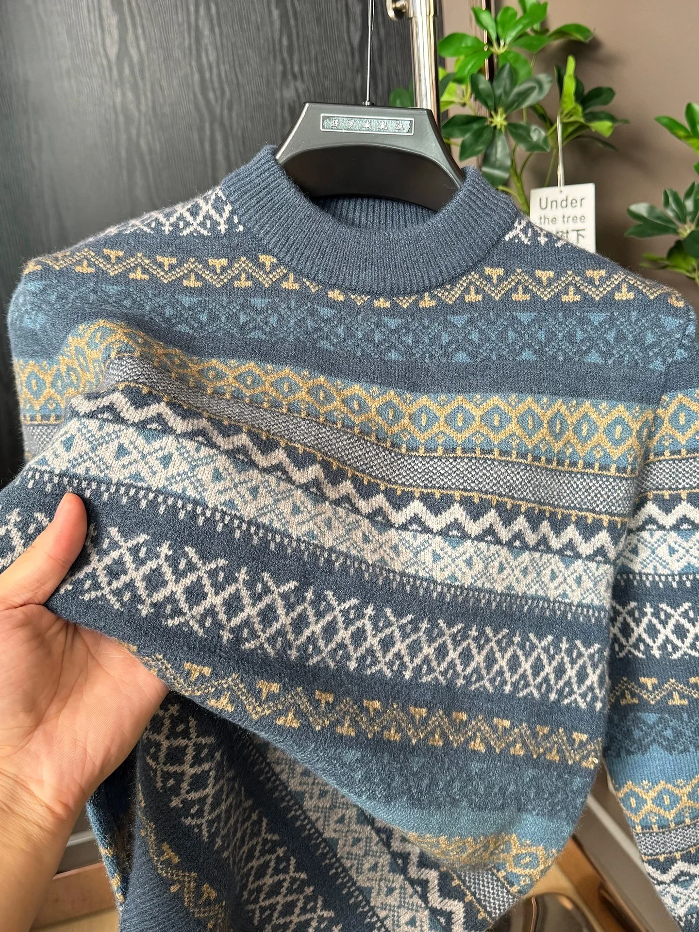High quality exquisite jacquard sweater men round neck autumn winter designer's new fashion Korean casual warm knitted pullover