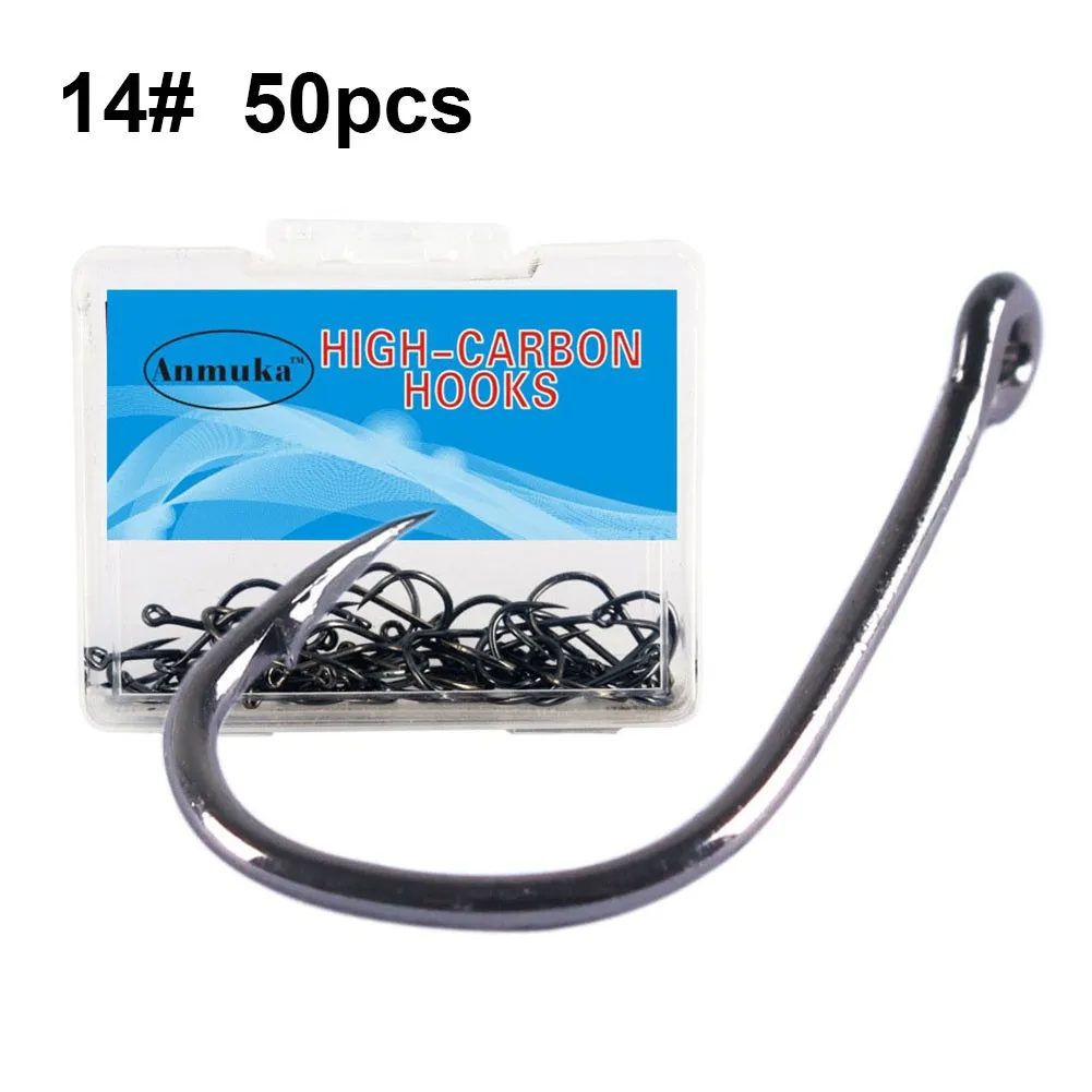 50pcs Fishing Hooks Set with Exclusive Ring High Carbon Steel Material for Better Fishing Performance and Long term Use