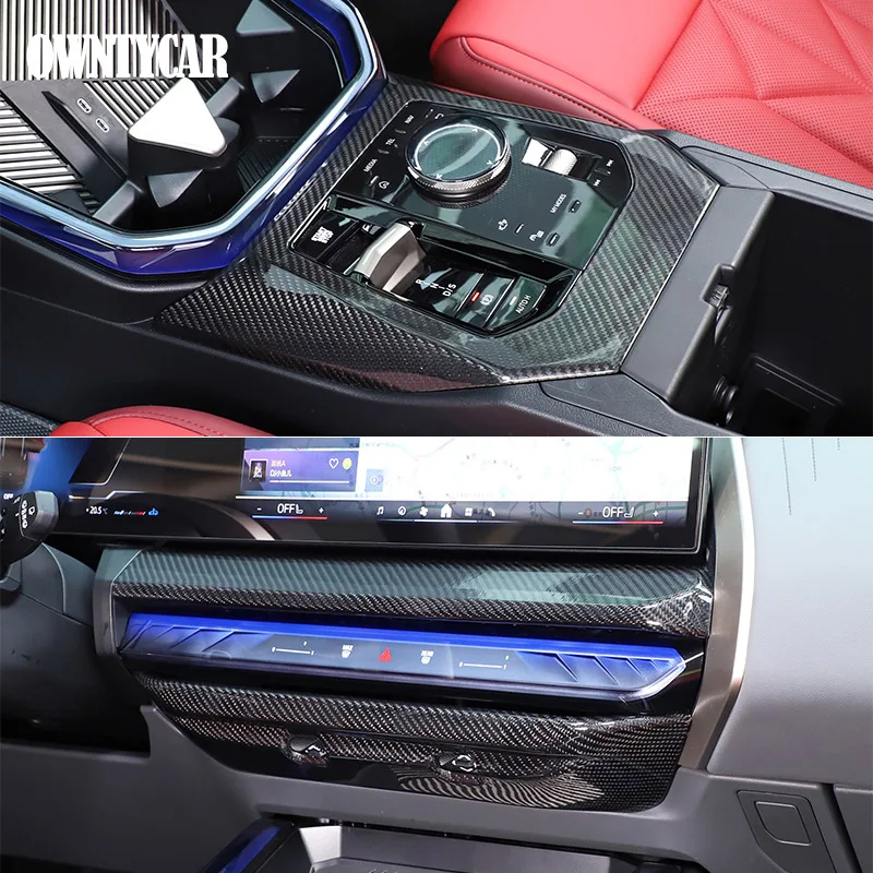 

For BMW X3 G45 2025 Real Carbon Fiber Car Central Control Gear Shift Panel Cover Air Outlet Frame Trim Decoration Accessories