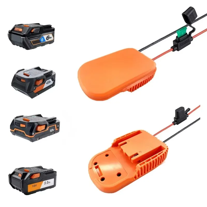 Li-Ion Battery DIY Power Wheels Adapter for Ridgid AEG 18V Battery Dock Power Connector Battery Converter 12 Gauge Robotics