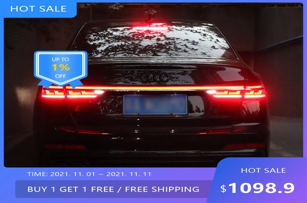 

auto stylg for AUDI A6L taillight A6 LED Tail Light Rear Runng Lamp + Brake + Reverse + Dynamic Turn Signal 2019~2022y