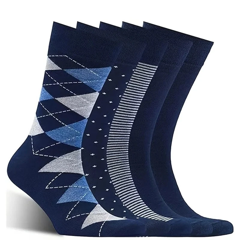 

8 pairs Cotton Five Finger Socks Long Men Solid Business Soft Sweat-Absorbing Anti-Bacterial Fashionable versatile Socks