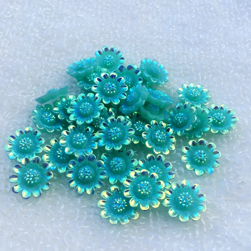 12mm AB resin flower design rhinestone Art Rhinestones for DIY wedding decoration 40pcs -B08