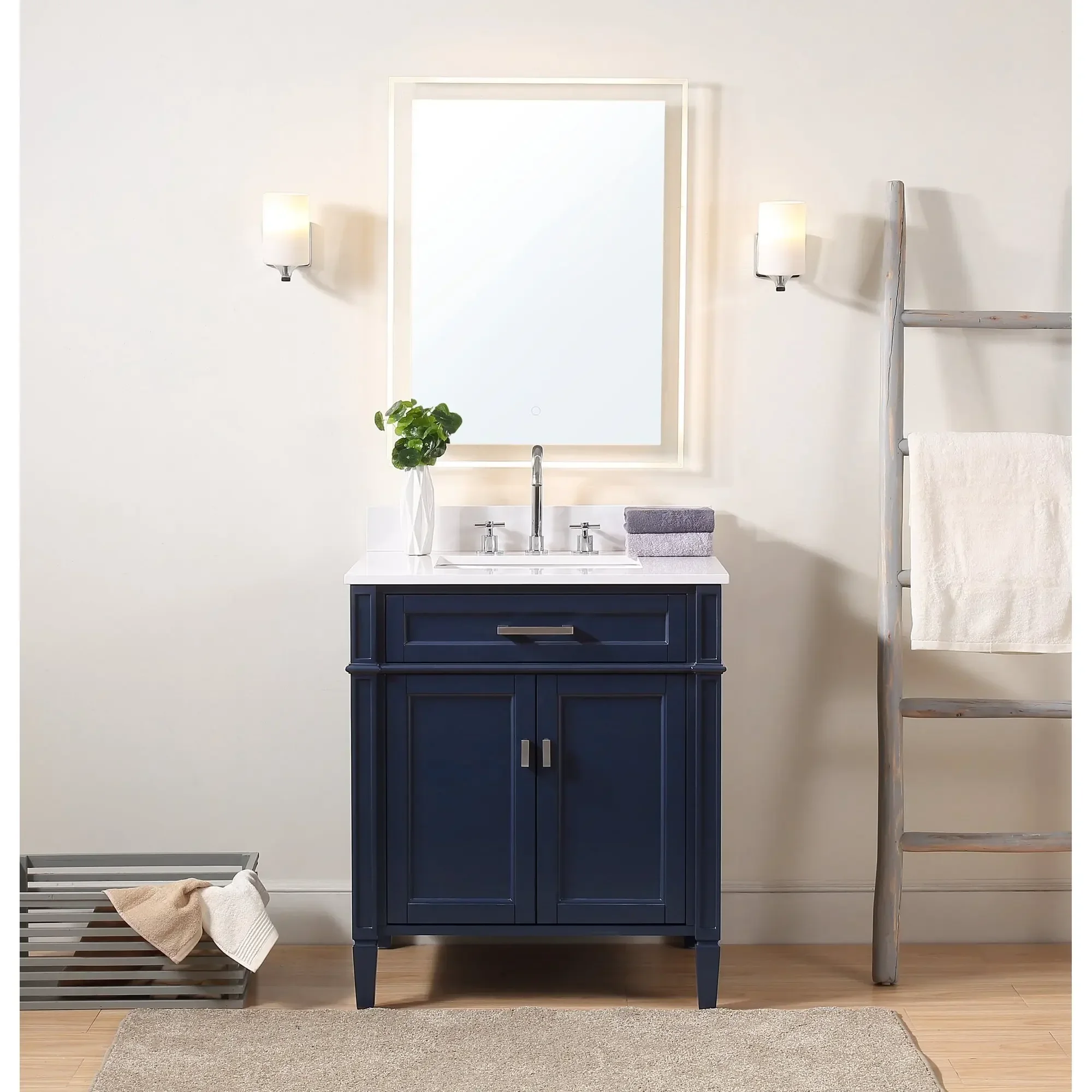 2023 foshan Vermont Luxury Modern Grey Color Double Basin Shaker Style Bathroom Cabinet Vanity