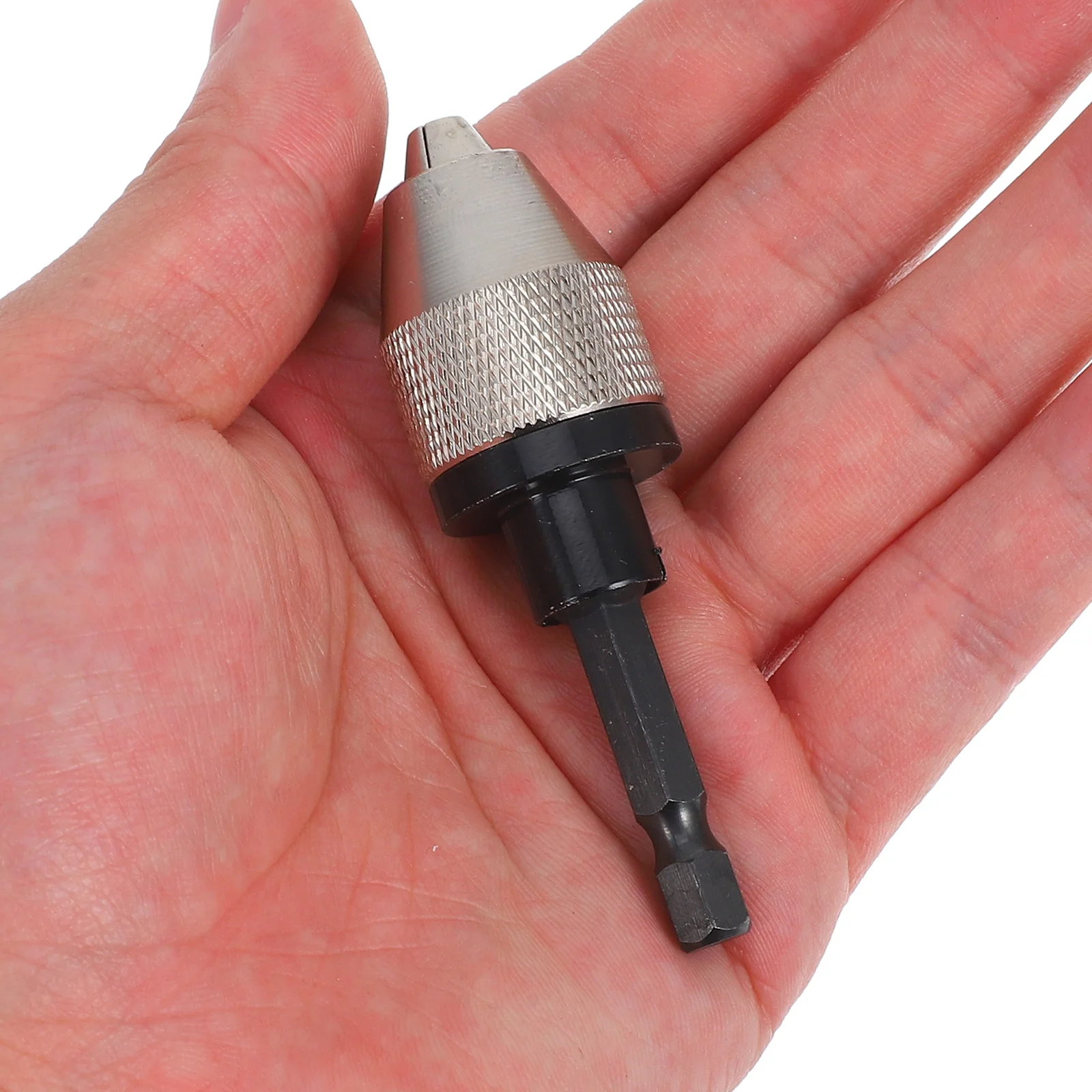 Copper 0.3-6.5mm Keyless 3-Jaw Hex Shank Drill Chuck Mini Adapter Drill Attachment for Woodworking and DIY