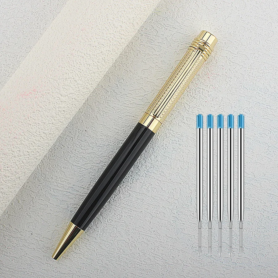 luxury pen 163 Smooth gold Silver Black office Ballpoint pen New student School Stationery Supplies pens for writing