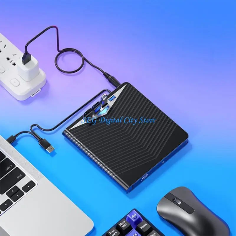 U75B 7 en 1 Lector lector disco disco externo USB3.0 Tipo C Hub Shock -Prest para compatibilidad con PC portátil
