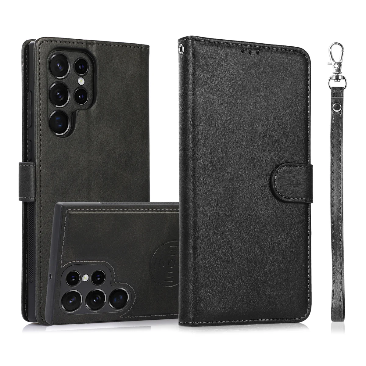 Luxury Calfskin 2 in 1 Detachable Wallet Case for Galaxy S24 Ultra S8 S9 S10 S10E S20 S21 FE S22 S23 Plus Magnetic Flip Cover