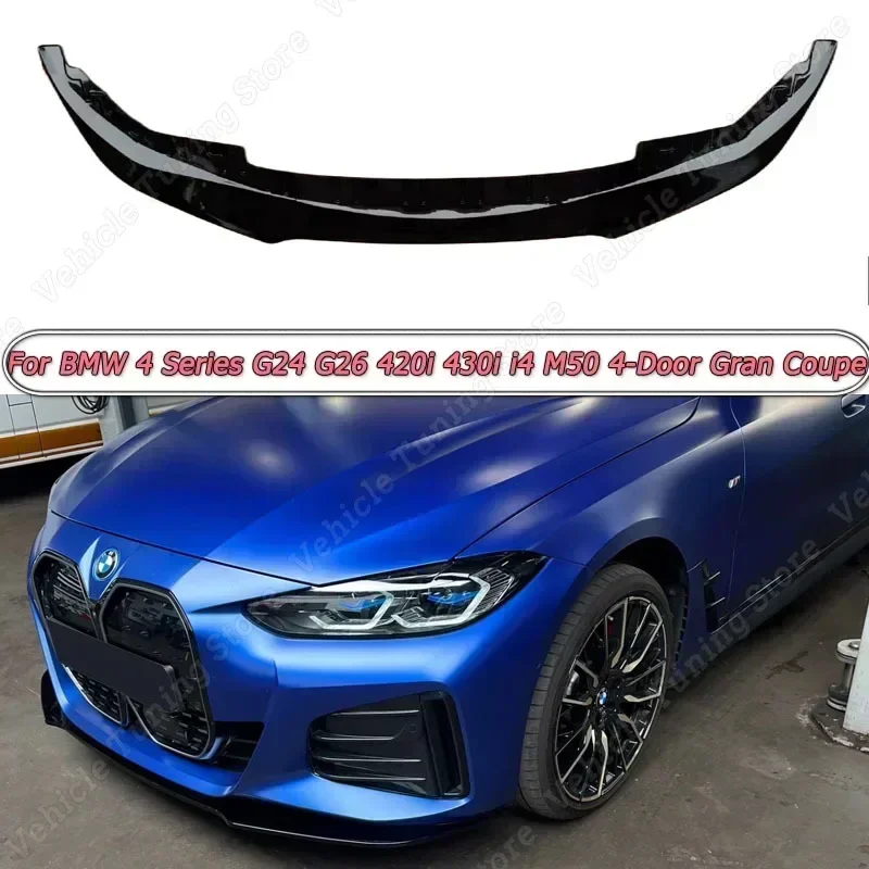 For BMW 4 Series G24 G26 420i 430i i4 M50 4-Door Gran Coupe Car Front Bumper Splitter Lip Diffuser Body Kit Spoiler Guard ABS