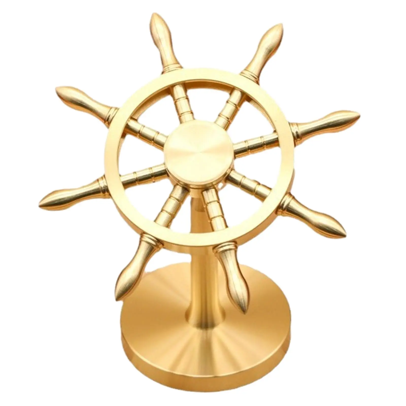 Ship Steering Wheel Boat Sculpture Decor Symbol of Luck Resin Statue Nautical Rudder Figurine Miniature Figurines for Bedroom