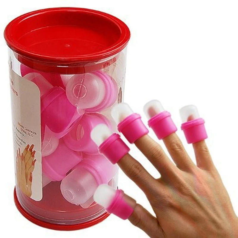 10Pcs Nail Polish Clip Soak Off Silicone Cap UV Gel Polish Remover Wrap Degreaser Cleaner Tip Finger Cover Varnish Manicure Tool