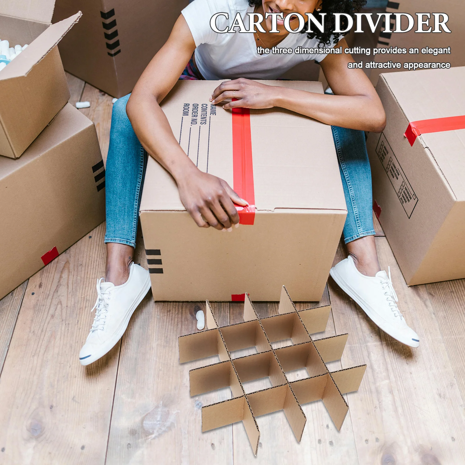 6pcs Cardboard Divider Shipping Box Corner Protectors For Craft Storage Organizer Grid Packaging Box Protector Transport Corner