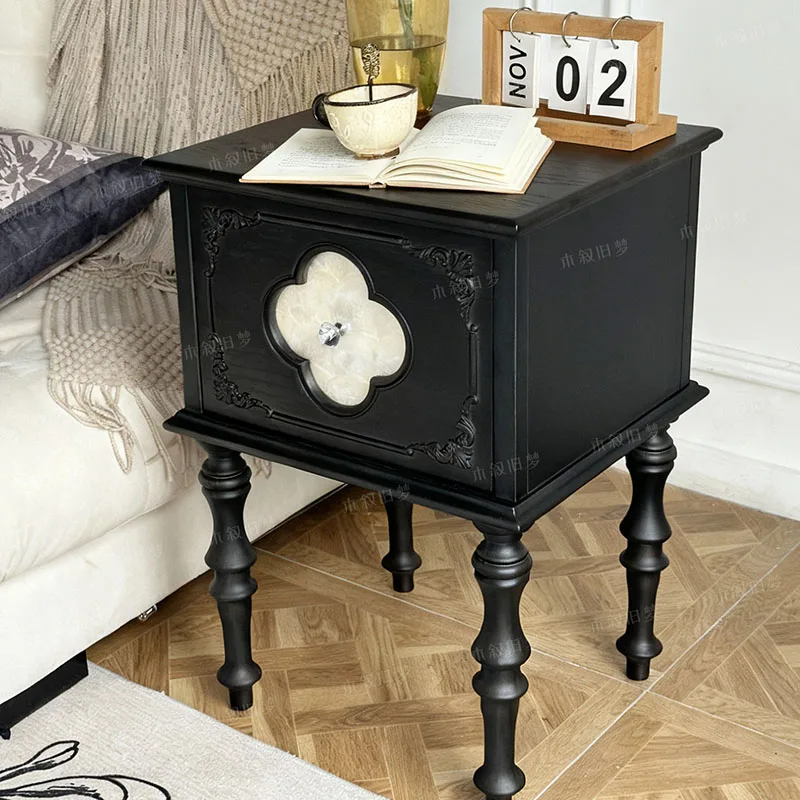 Nordic Cabinets Nightstand Living Room Corner Wood Space Saving Simple Bedside Table Decor Narrow Muebles Replica Furniture