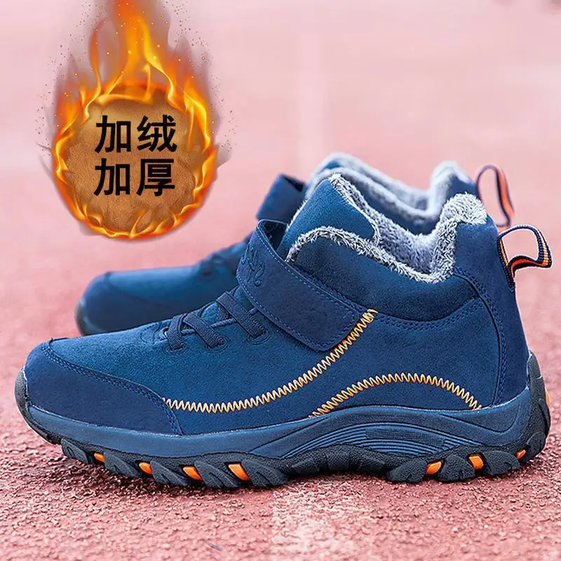 

Зимние зимние ботинки 2024, 35–48, широкие размеры, мужские и женские термообувь с высоким берцем на меховой подкладке, пара нескользящих удобных прогулочных ботинок