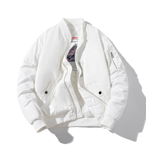 JOYSWAMM Unisex Hooded Bomber Jacket Red 6