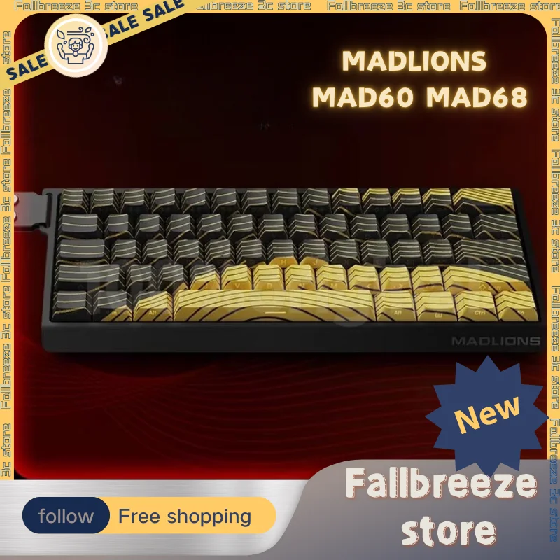 MADLIONS Mad60 Mad68 HE Mechanical Keyboard Magnetic Switch Wired Madcatz Mad60he Game Keyboard Rapid Trigger Keyboard Custom