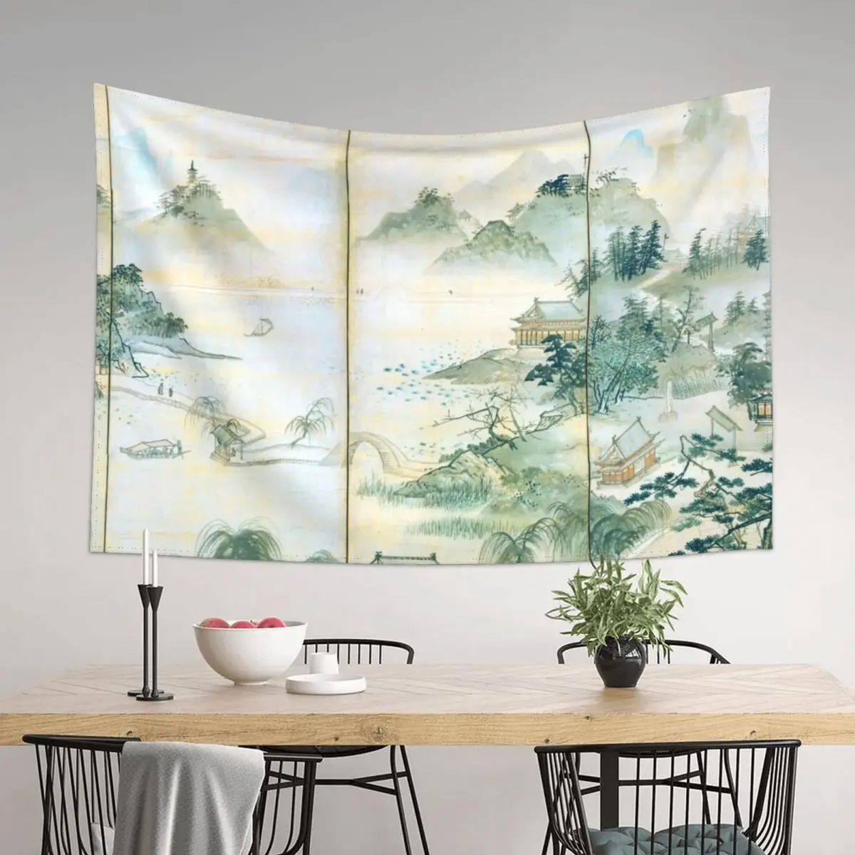 

View of West Lake (Restored Japanese Artwork) Tapestry Decoration Bedroom Wallpaper Room Decore Aesthetic Tapestry