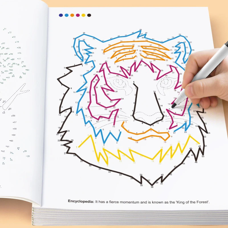 1 Connection Book, Kids Maze Game, Line Drawing, Coloring Book Suitable for 4-8 Ages Focus Training Brain Exercise