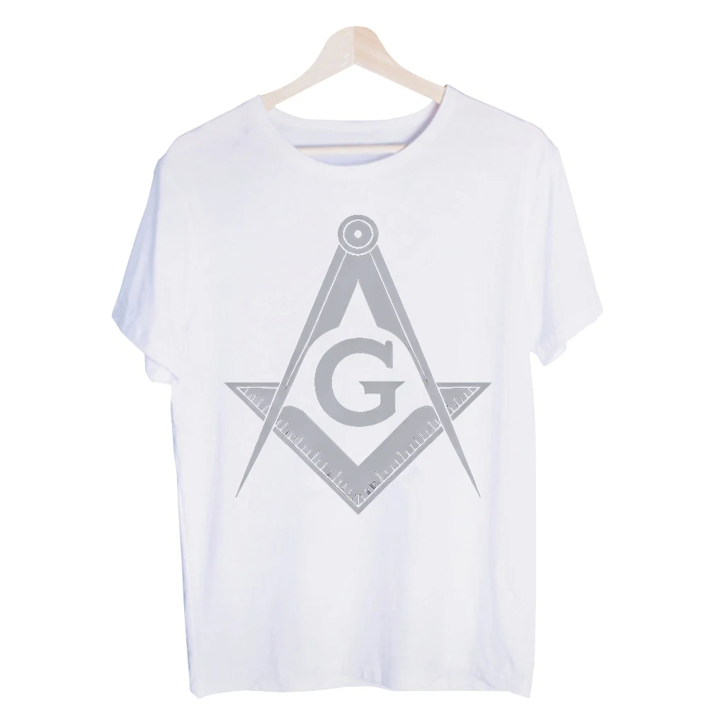 Men's Geometric Compass and Square Graphic Tee, Short Sleeve Crew Neck T-Shirt for Casual Daily Wear