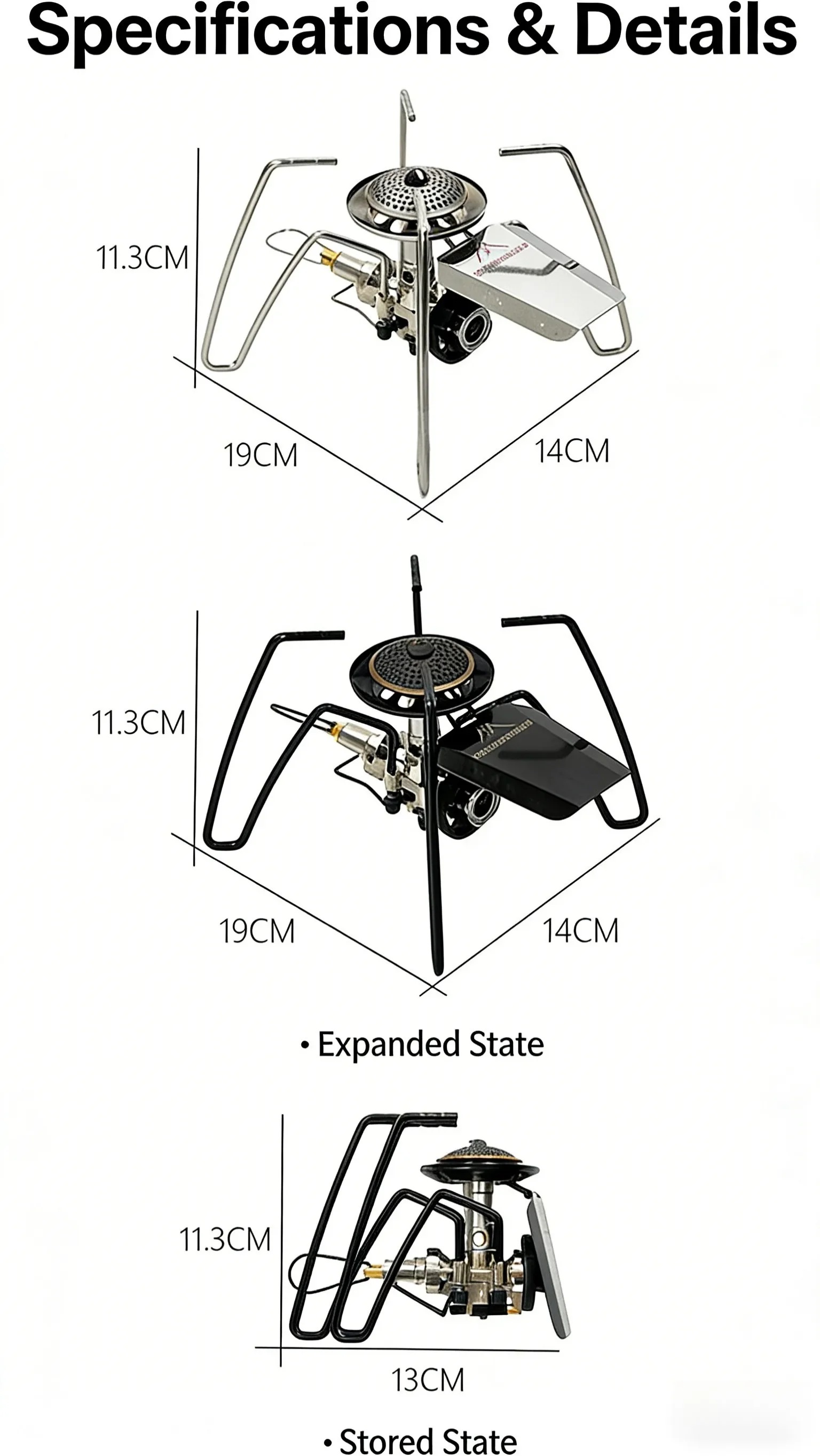 Mountainhiker Outdoor Tragbarer Klappbarer Spider-Kocher Camping-Picknick-Kocher Grill-Kocher Haushaltskocher mit Halterung – Detail 15