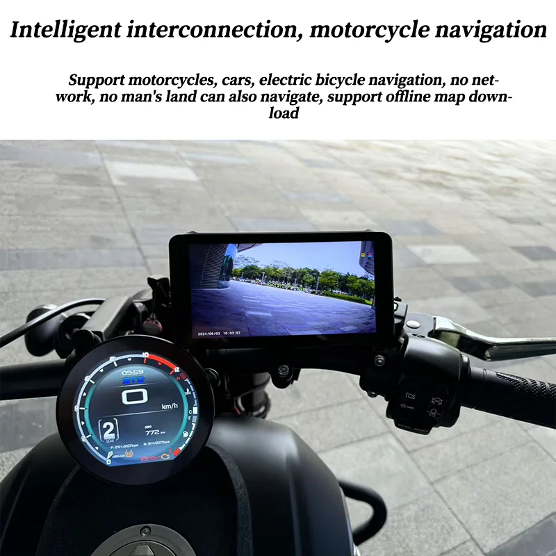 المحمولة 6.1 بوصة W6 IP67 مقاوم للماء للدراجات النارية لتحديد المواقع والملاحة اللاسلكية Carplay أندرويد السيارات DVR محرك مسجل موتو مراقب WIF