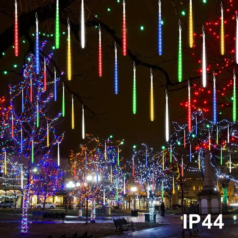 1pc Christmas Lights Waterproof USB Meteor Shower Rain Lights Icicle Tree Lights Raindrop Lamp For Party Patio Xmas Decoration