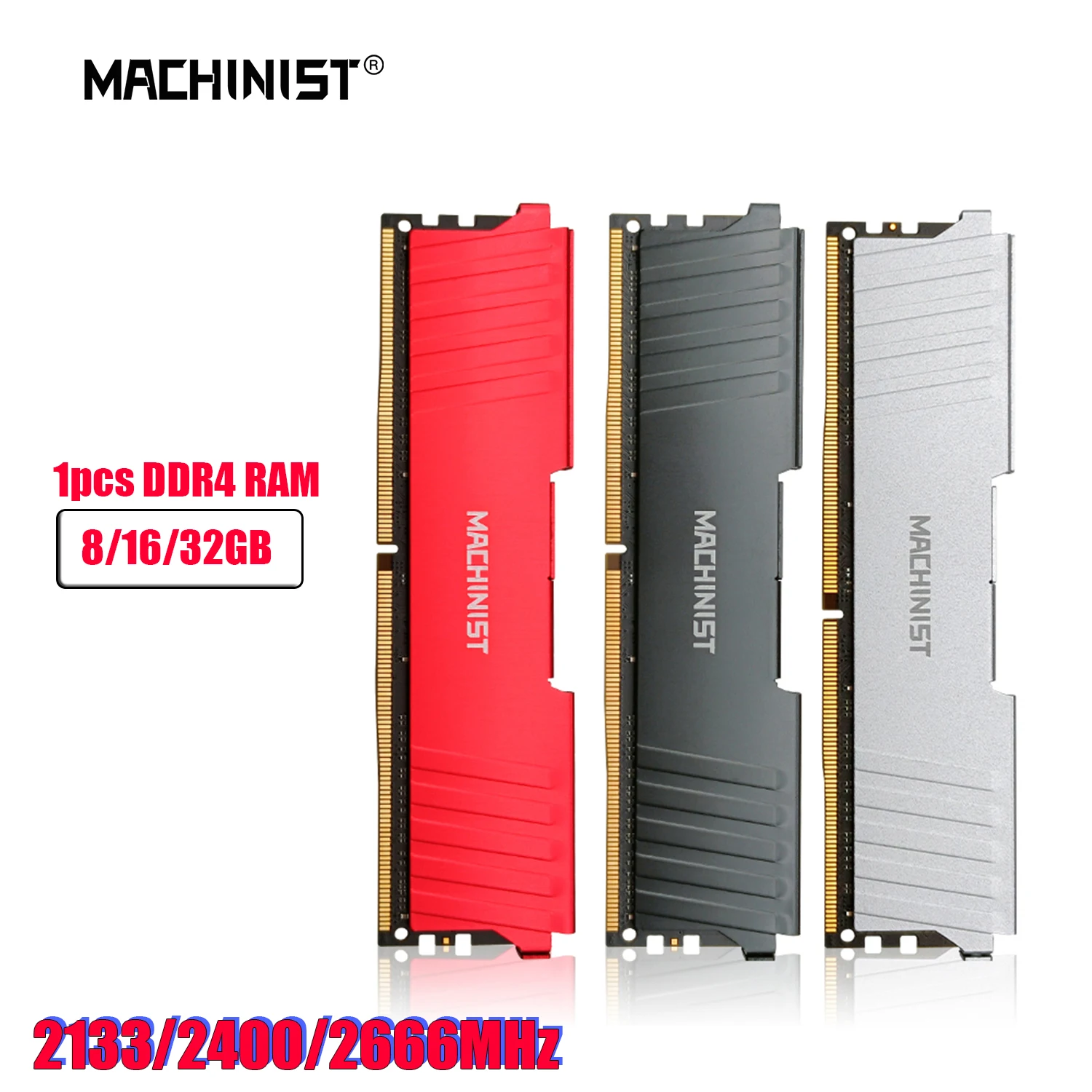 Ram para Todas as Placas-mãe X99 gb 16 gb 32gb 2133mhz 2400 Mhz 2666mhz Rams Dissipador de Calor pc Dimm 1pc Machinist-ddr4
