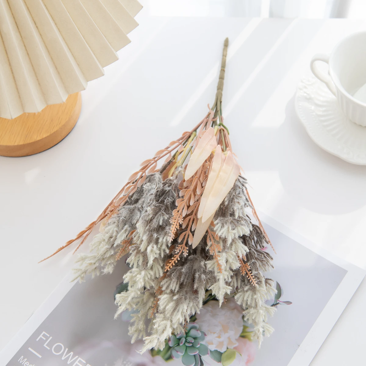 Künstliche Schilfpflanze für Zuhause, Büro, Party, Tischvase, Bonsai-Dekoration, Outdoor, Garten, Hof, Hochzeit, Braut, DIY-Fotografie-Requisite – Detail 4
