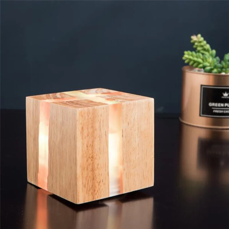 

【A87T】Decorative LED Wall Light Square Solid Wood Cracked Design Bedside Wall Lamp For Bedroom Bedlight Corridor Balcony Lightin