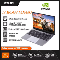 Laptop 15.6 Inch Intel i7 1195G7 NVIDIA MX450 2G DDR4 Window11 32G RAM 2TB SSD HD Camera Fingerprint Unlock Portable Netbook