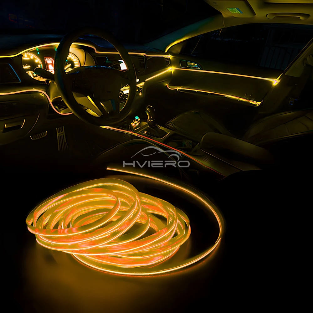 Heißer Verkauf 1/2/3/5M Auto Innen Beleuchtung LED Tür Streifen Dekoration Girlande Draht seil Rohr Linie Flexible Neon Lampen Bar USB Stick – Detail 18