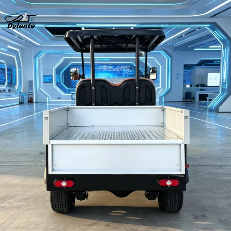 2026 High Quality 60V/5kw AC System Road Tire Mini Electric Two-Seater Off-Road Golf Cart with Rear Cargo Box