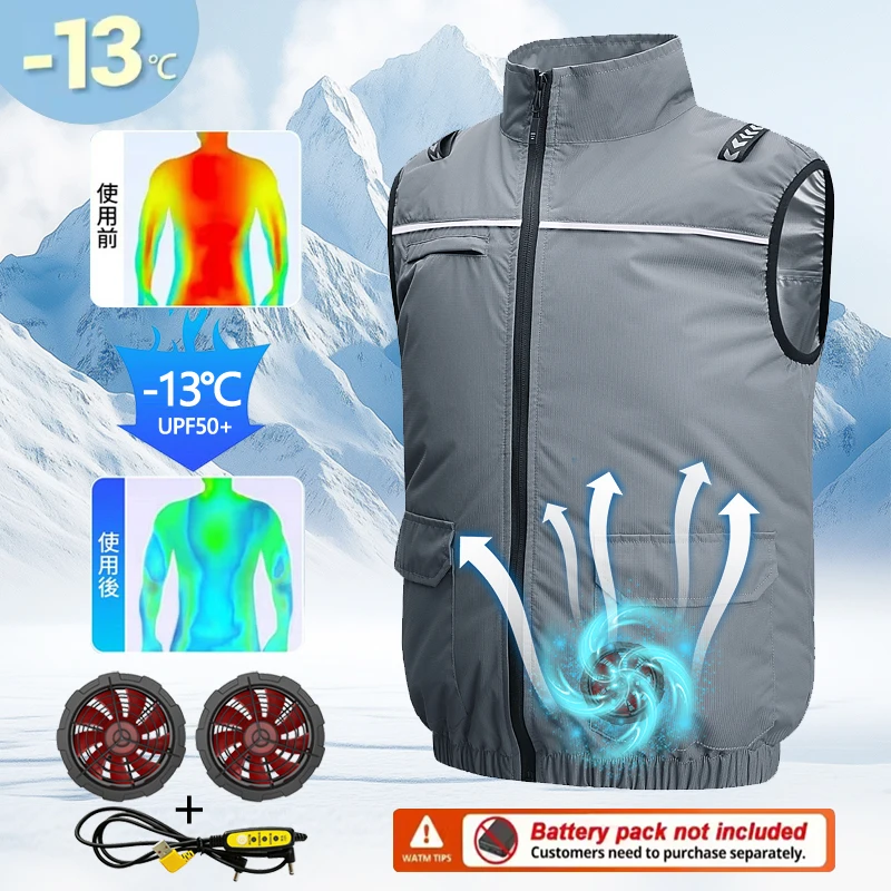 Summer Cooling Air Conditioning Clothing with Fan, Clothes for Heat Prevention and Cooling, Charging and Refrigeration, Outdoor