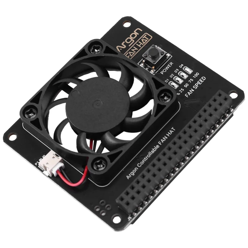 New-3X Argon Fan HAT per Raspberry Pi 4/ 3 Ventola di raffreddamento con software Velocità regolabile / 40 mm Grande ventola per Raspberry Pi4