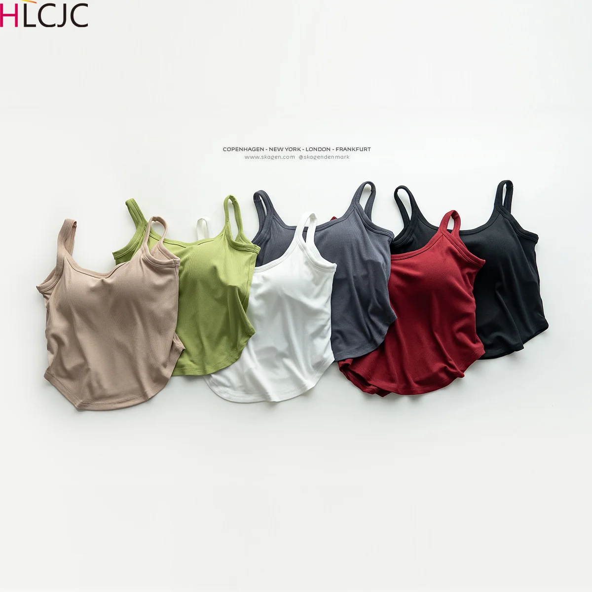 Summer Ribbed Camisole Women's Chest Pad Anti-light Bottoming Beautiful Back Underwear Short Top Can Be Worn Outside Wholesale